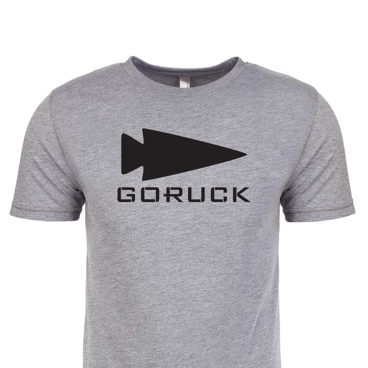 The Three Rules Tee - Tri-Blend by vendor-unknown is a gray premium t-shirt featuring a bold black arrowhead logo and