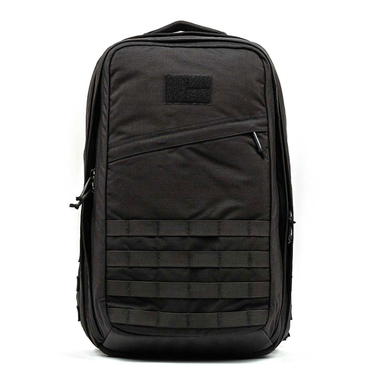 The GORUCK GR2 black tactical backpack incorporates a design influenced by Special Forces medical packs, boasting multiple compartments and a distinctive horizontal strap on the front. It is also backed by the Scars Lifetime Guarantee, ensuring exceptional durability.