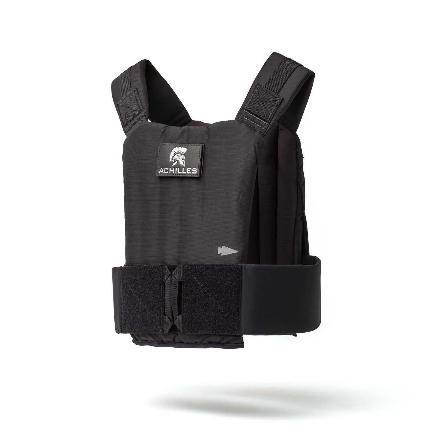 The Achilles Vest is a black premium men's vest with an