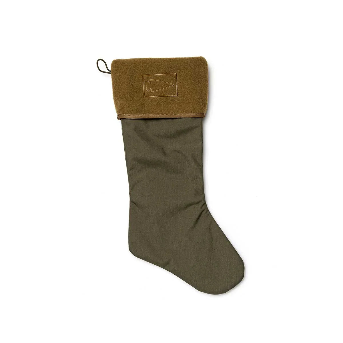 GORUCK ranger green and coyote brown tactical Christmas stocking with arrowhead patch