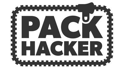 Pack Hacker logo with bold text inside a zipper outline.