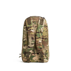 GORUCK Bullet 15L XPAC Multicam rucksack with padded straps, back view on white background