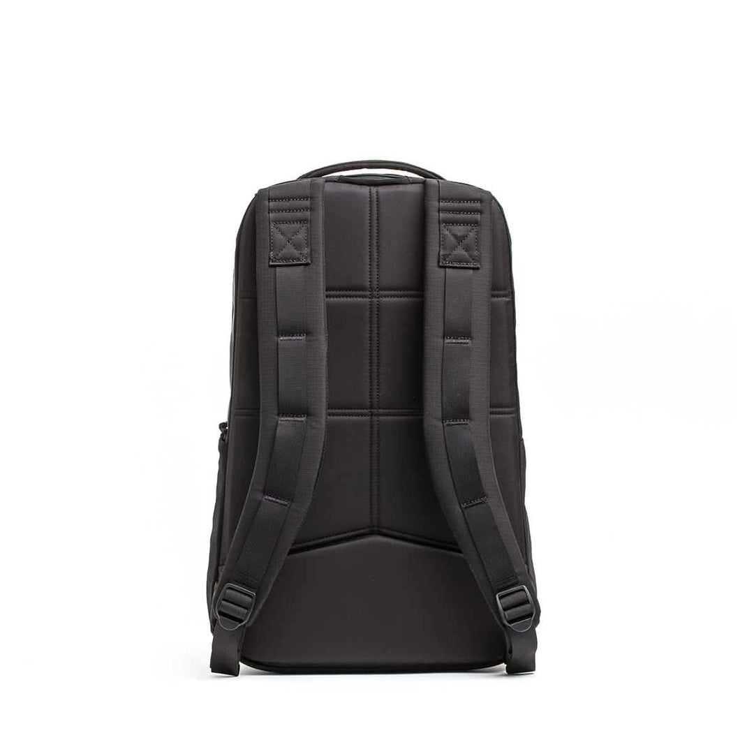 Black Basic Rucker® backpack shown from the back with padded shoulder straps and a top handle on a white background—ideal as a weighted rucksack for your next adventure.
