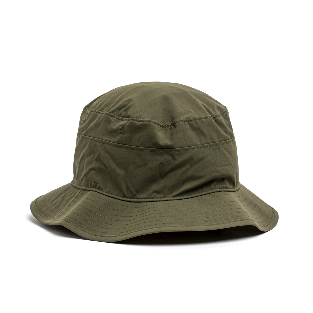 Ranger green tactical boonie hat with wide brim, shown on white background, GORUCK gear