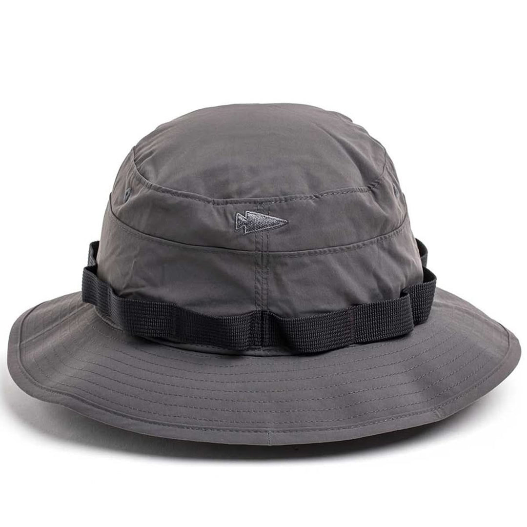 The GORUCK Boonie Hat - Tactical - ToughDry, shown from the front on a white background, features a wide brim and black chin strap. Made with durable ToughDry fabric, it delivers 50+ UPF for superior sun protection.
