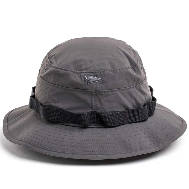 GORUCK charcoal boonie hat with webbing and patch panel, durable rucking gear