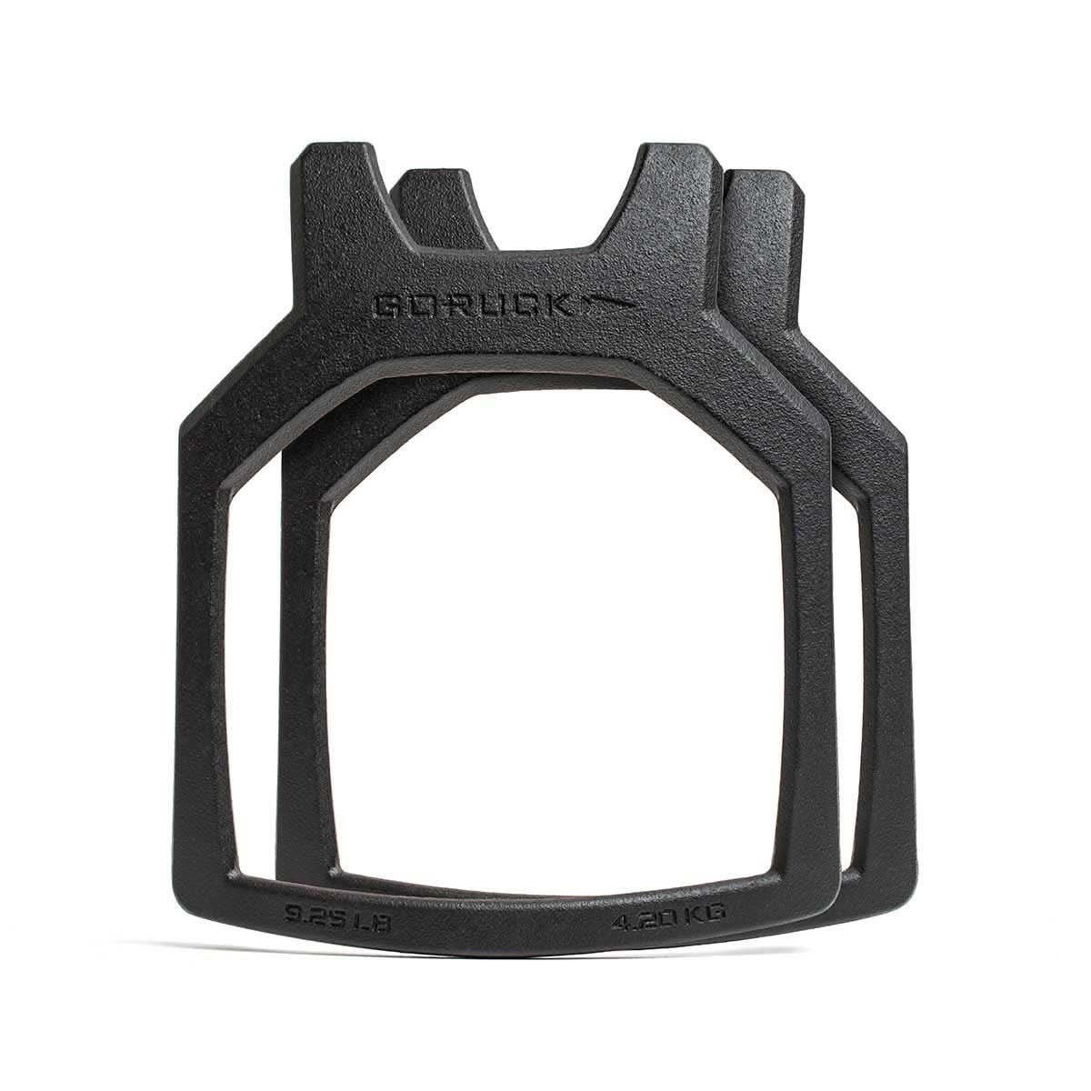 GORUCK 9.25LB ruck plate pair for weighted training and fitness, black metal chest plates