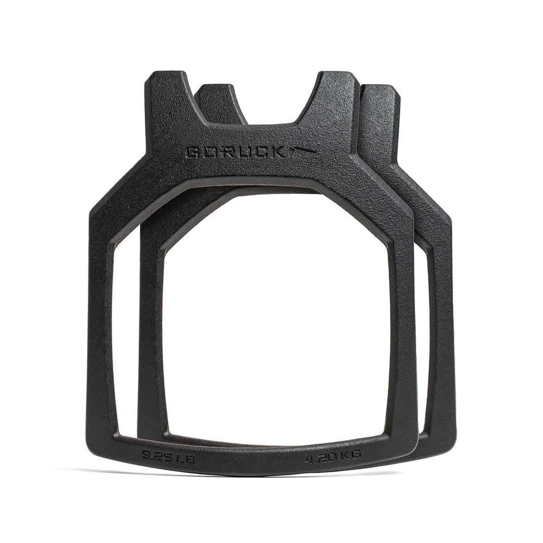 GORUCK black cast iron ruck weight chest plates pair, 9.25LB, for fitness and rucking gear