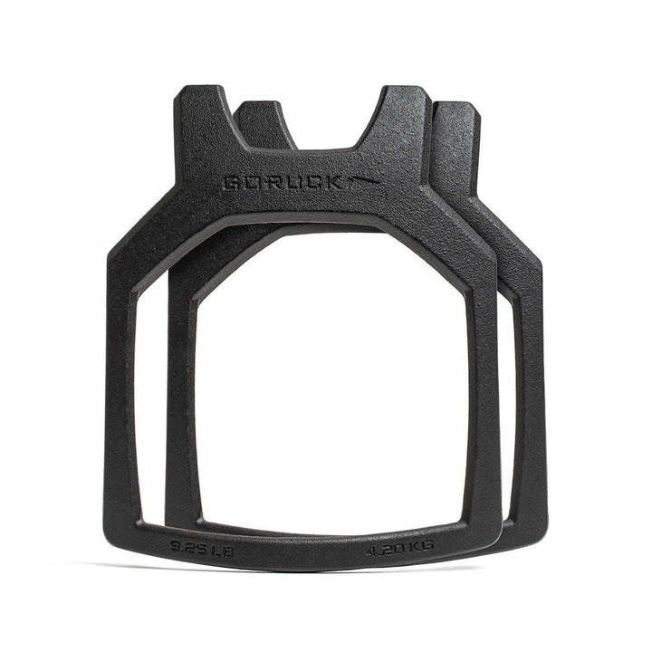 GORUCK black cast iron ruck weight chest plates pair, 9.25LB, for fitness and rucking gear