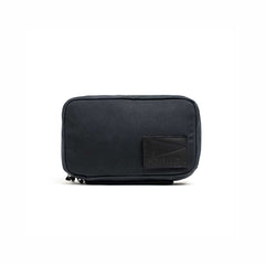 GORUCK black waxed canvas pouch with logo patch, durable rucking gear accessory
