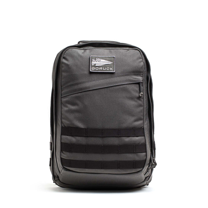 The GORUCK GR2 backpack in black features multiple compartments and front MOLLE webbing, delivering Special Forces-grade durability for travel and adventure.