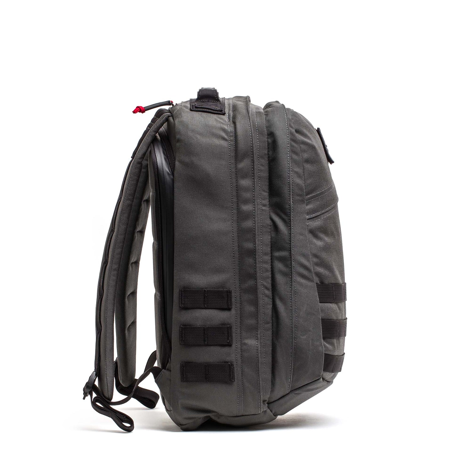 GORUCK GR2 26L Armor Grey Black 1000D tactical rucksack side view on white background