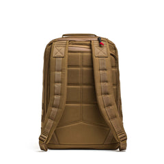 GORUCK coyote brown 26L tactical backpack, padded straps, rugged 1000D Cordura fabric