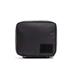GORUCK black rucking field pouch with patch panel, tough minimalist gear on white background
