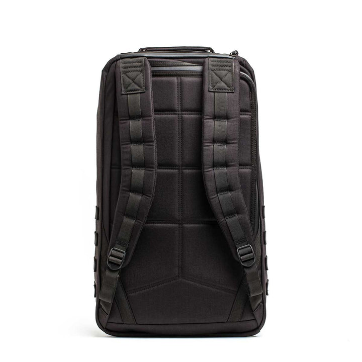 The GORUCK GR2 - USA backpack is shown from the back, highlighting padded shoulder straps and a quilted back panel—ideal as a carry-on or for anyone wanting a Special Forces-style ruck.