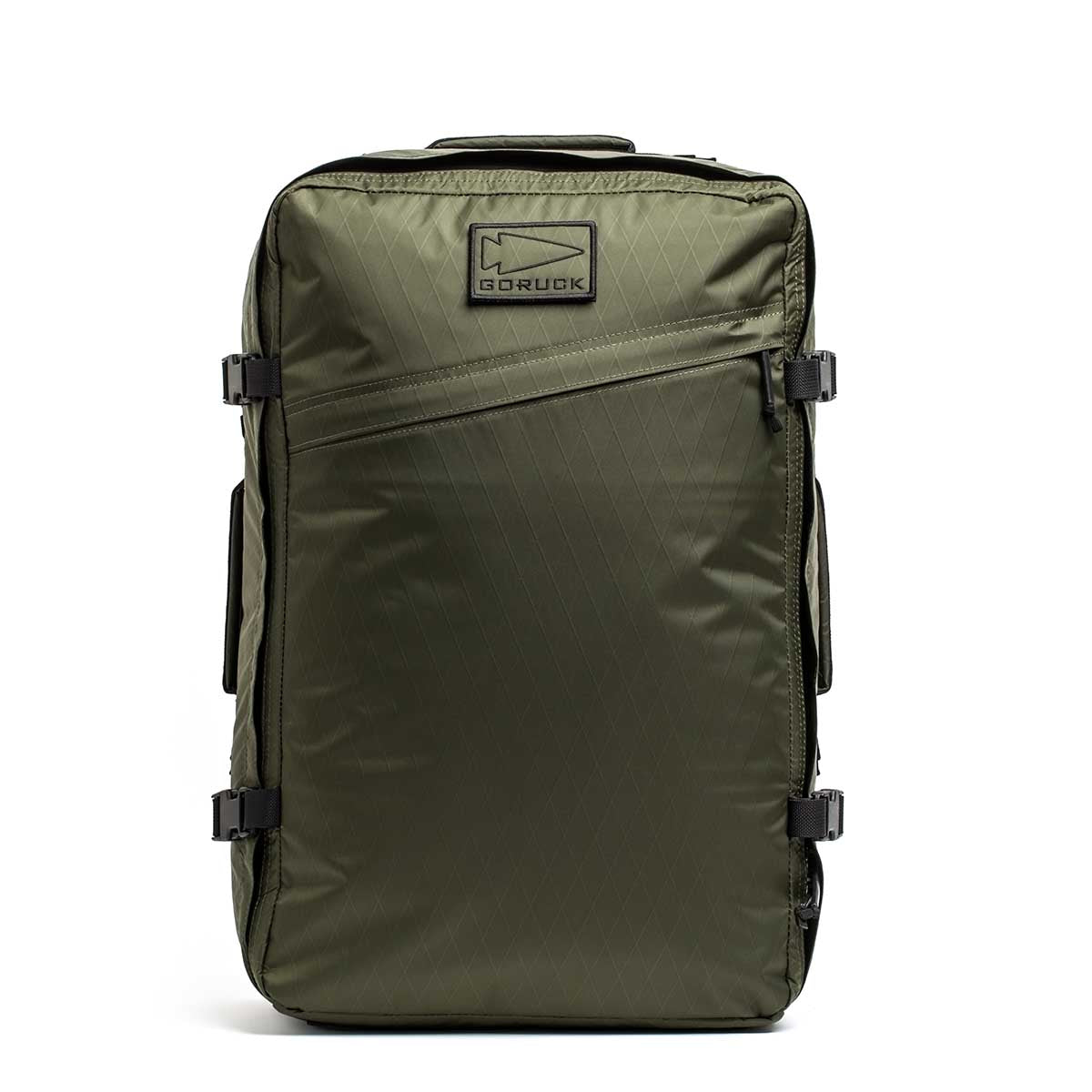 GORUCK dark green XPAC rucksack with front stash pocket, durable outdoor backpack