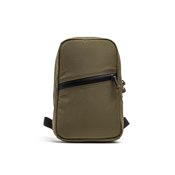 GORUCK Ranger Green compact pouch with front zipper, durable rucking gear on white background