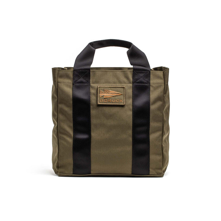 GORUCK Grocery Getter tote in ranger green with black handles, durable rucking gear bag.