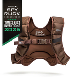 Brown GORUCK Spy Ruck | Women’s Weighted Vest with a front buckle, next to a 2026 best invention badge.