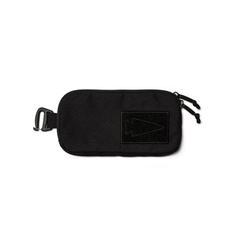 GORUCK black lead sternum strap pouch with arrowhead patch and zipper closure