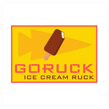 Patch - Ice Cream Ruck by vendor-unknown features a yellow arrow, bitten ice cream bar, and bold red "GORUCK ICE CREAM RUCK" text—ideal for ice cream parlors or ruck events.