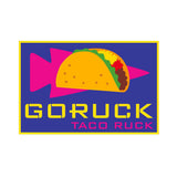 Patch - Taco Ruck by vendor-unknown: features a taco over a pink shape, inspired by Cinco de Mayo, and "GORUCK TACO RUCK" text on a blue background.