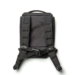 GORUCK black rucksack back view with padded straps and durable build on white background