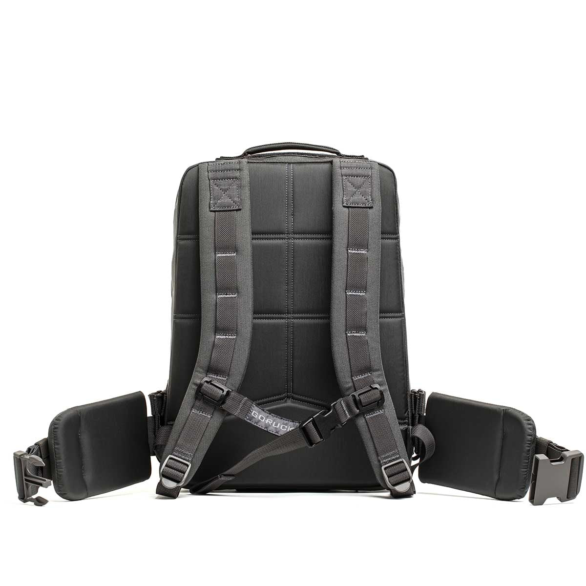 GORUCK Rucker 4.0 15L Armor Gray backpack with padded straps and hip belt