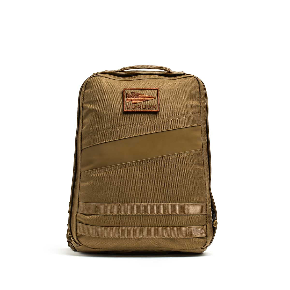 GORUCK Rucker 4.0 15L coyote brown rugged backpack with patch and MOLLE webbing