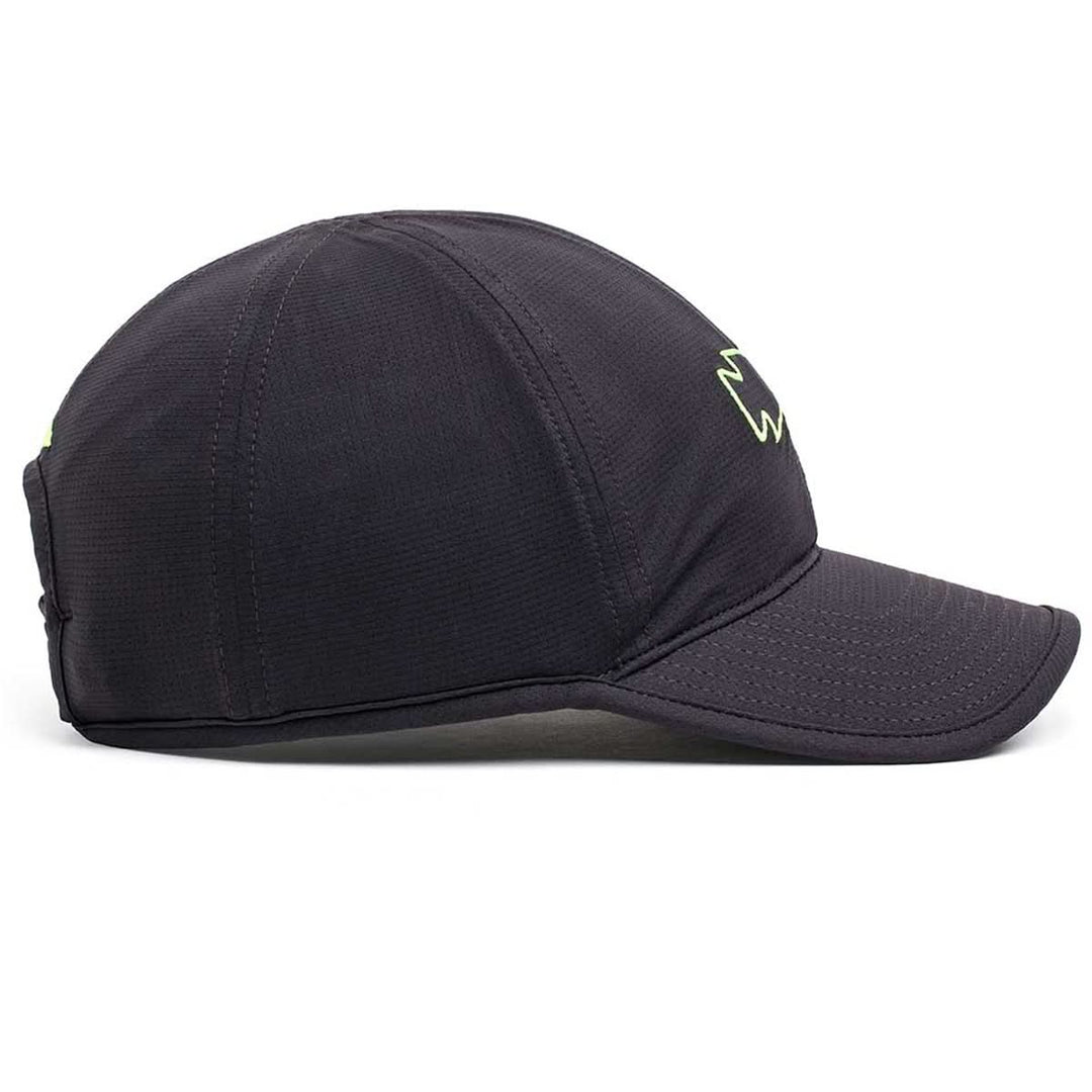 The GORUCK Performance Running Hat - ToughMesh, made from premium fabric with a curved brim, is shown from the left side on a white background.