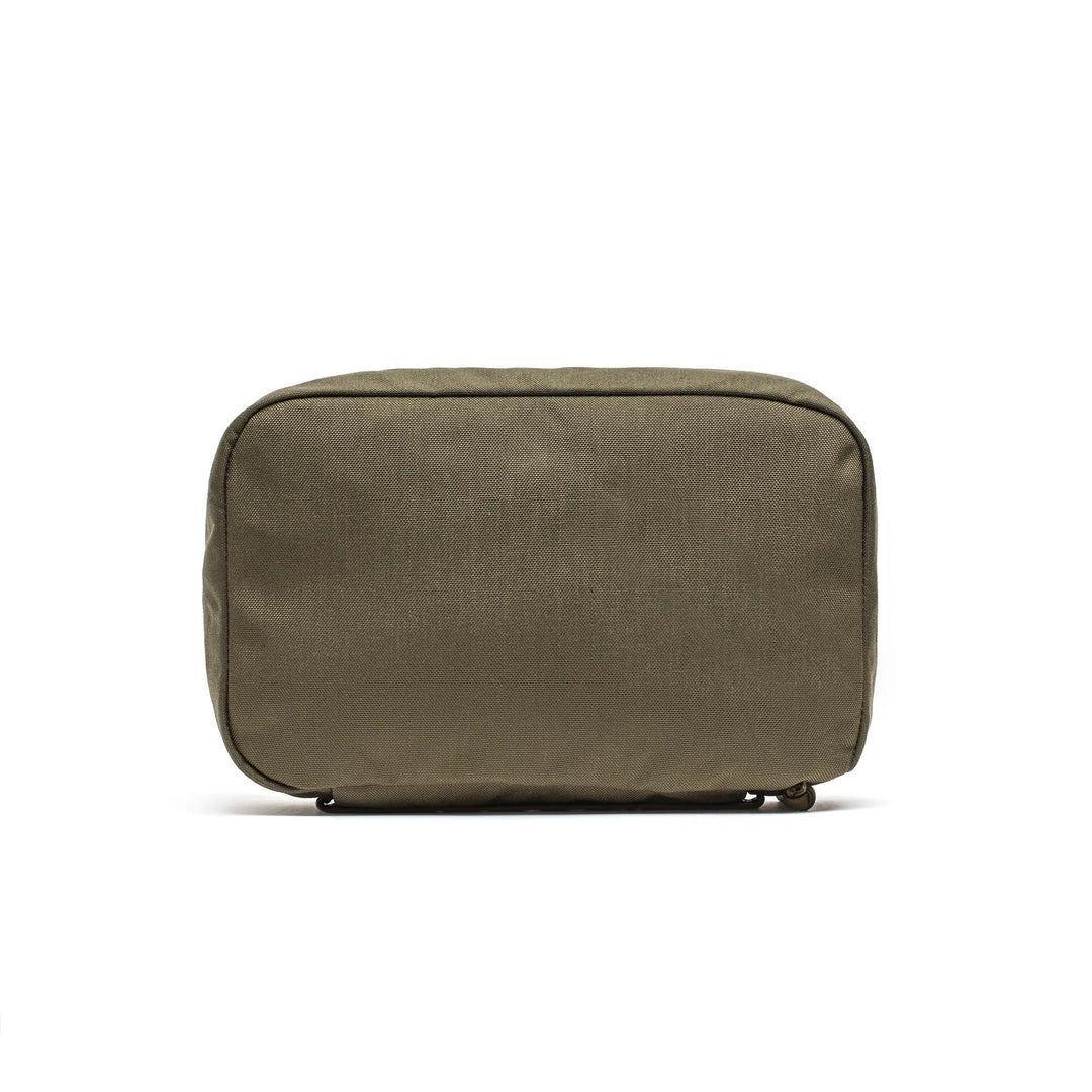 The GORUCK Shadow Pockets is a rectangular olive green pouch made from durable 500D Cordura with a zippered closure, perfect for organizing gear. Product is pictured against a plain white background.