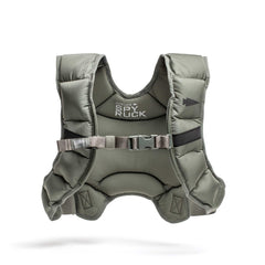 The GORUCK Spy Ruck | Women's Weighted Vest features a gray padded design with an adjustable chest strap, delivering GORUCK-level durability and a Spy Ruck-inspired look—ideal for women seeking to enhance their workouts with a weighted vest built for strength training.