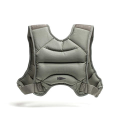 The GORUCK Spy Ruck Women's Weighted Vest is gray, padded, with shoulder straps and a front velcro closure, shown isolated on a white background.