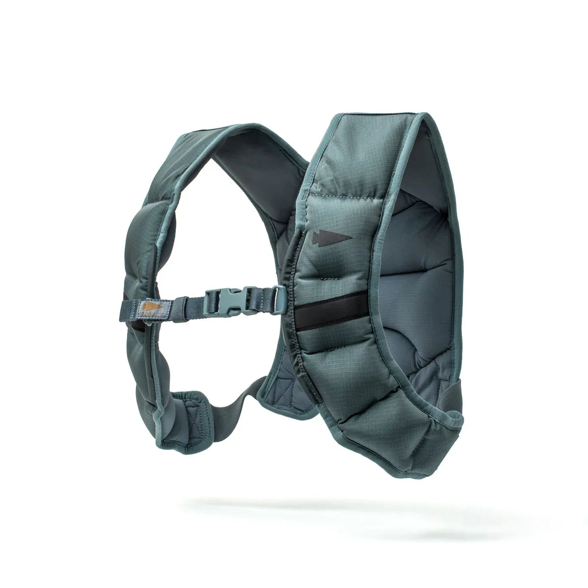 GORUCK padded rucksack straps with adjustable chest buckle, shown on white background