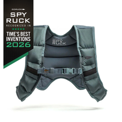 Grey Spy Ruck | Women’s Weighted Vest by GORUCK with a central chest buckle and a logo patch on the back.