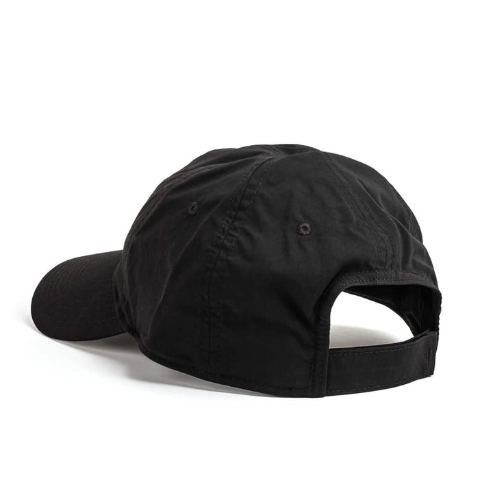 GORUCK black Tac Hat, adjustable back strap, durable rucking gear on white background