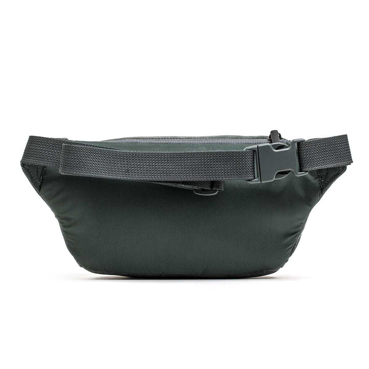 GORUCK tactical fanny pack in slate waxed canvas with adjustable strap and buckle