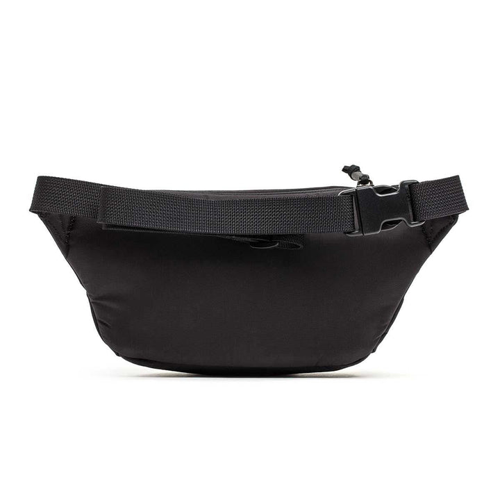 GORUCK black tactical fanny pack with adjustable strap on white background