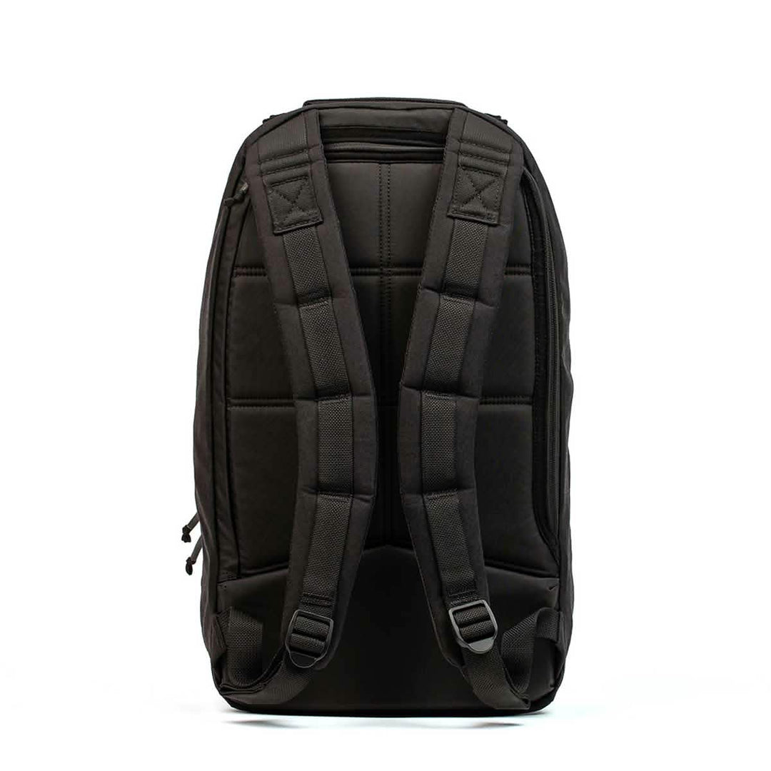 The GORUCK Bullet Ruck Laptop - 16L shown from the back, highlighting its padded shoulder straps, quilted texture, and enhanced lumbar support.