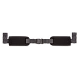 Introducing the GORUCK Padded Hip Belt: a black belt featuring adjustable straps, padded sections on each side, and a central buckle. It’s perfect for hip carrying or securing heavy loads comfortably.
