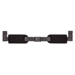 Introducing the GORUCK Padded Hip Belt: a black belt featuring adjustable straps, padded sections on each side, and a central buckle. It’s perfect for hip carrying or securing heavy loads comfortably.