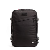 The GORUCK GR3 - Cordura is a black travel backpack with side buckles, top handle, slanted front zipper pocket, and waterproof zippers, designed as a carry-on rucksack. Shown on a white background.
