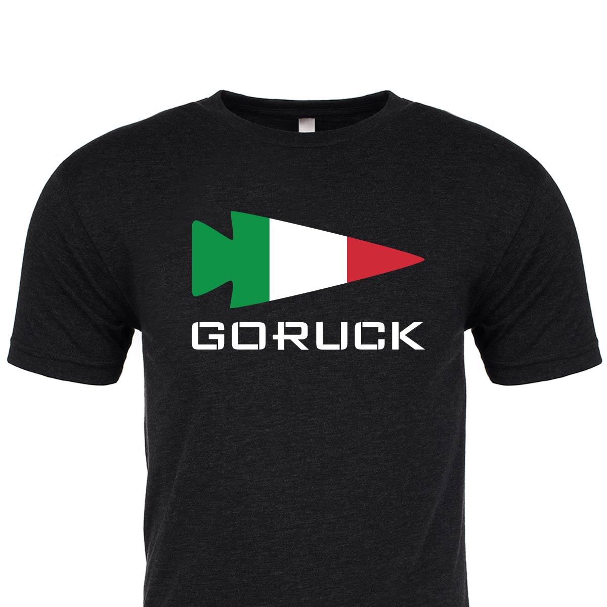 Black premium tri-blend T-shirt from GORUCK EU, titled 