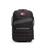 The black Rucker 5.0 features a USA flag patch, front handle, and lower MOLLE webbing—perfect for rucking and securely holding your ruck plates.